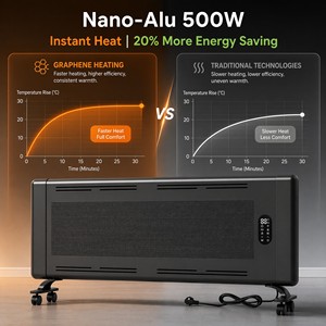 <span class=keywords><strong>Radiateur</strong></span> Électrique Métallique en Cristal de Carbone, Design Mince, Chauffage Rapide, Faible Consommation, Compatible Maison Intelligente, Autonome, Contrôlé par Application - Product Image 2