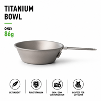 Bol Sierra en titane léger et pliable, ustensile de cuisine sain et portable pour le camping