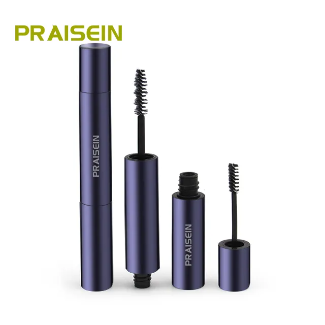 Maquillaje 6ml 12ml dos en uno rímel cepillo de cejas tubo vacío, contenedor de rímel redondo cosmético personalizado embalaje de plástico
