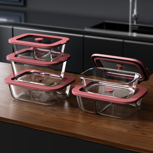 Juegos de Recipientes de Vidrio con Tapas de Silicona, Aptos para Microondas, Herméticos, para Almacenamiento de Alimentos, Venta al por Mayor y Pedidos Personalizados, Directo de Fábrica - Product Image 1