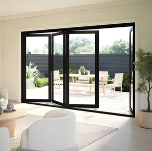 Porte coulissante pliante en aluminium et verre trempé sur mesure, style moderne minimaliste pour balcon - Product Image 1