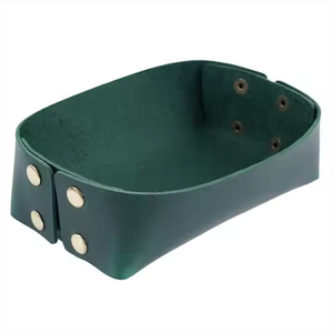 Handmade Custom Cowhide European-style Retro Tray Decoration Tray Sundry Storage Tray - Product Image 4