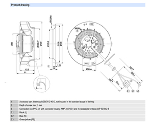 Ventilateur centrifuge EC Ebm-papst R3G190-RC03-07 190 mm, protection IP54, 230 V, 2150 tr/min, pour petits systèmes de refroidissement et de circulation d'air HVAC - Product Image 3