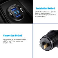 Prise de charge USB Quick Charge 3.0, alimentation 12V/24V, prise de voiture USB avec voltmètre numérique LED pour bateau marin