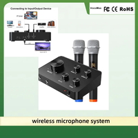 Système de mixage karaoké sans fil professionnel de haute qualité avec microphone portable et récepteur BT intégré pour amplificateur de divertissement de fête