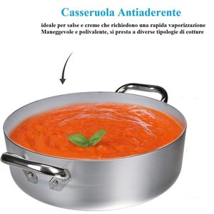 Cacerola Agnelli Baja de Aluminio de 28 cm de Diámetro y 9.5 cm de Altura con Asas de Acero Inoxidable, Antiadherente - Product Image 6