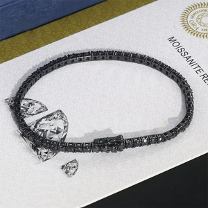 <span class=keywords><strong>Bracciale</strong></span> Tennis Personalizzato di Alta Gioielleria con Moissanite Nera VVS da 4mm 5mm in <span class=keywords><strong>Acciaio</strong></span> Inossidabile - Product Image 3