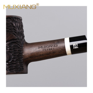 Muxiang Hammer Shape Ebony Wood Pipe Bent Type With Acrylic Mouthpiece Solid Wood Tobacco Pipe For Smoking - Product Image 5
