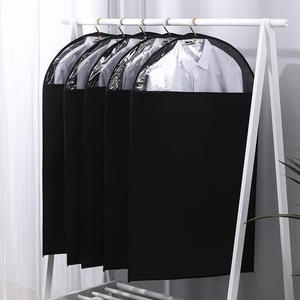 Custom con cerniera appesa abiti con tasche alla rinfusa abiti da sposa in tessuto Non tessuto copertina di raso borsa Custom logo indumento borse - Product Image 2