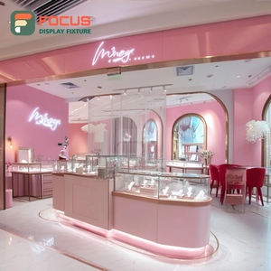 Luxury Custom Jewelry Store Fixtures Manufacturer Wood <b>Frame</b> Jewelry Shop Showcase Cabinet - Product Image 1