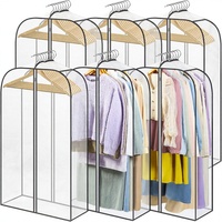 LANDNEOO Lot de 6 housses à vêtements transparentes avec fermeture éclair, double face, pour suspendre vêtements, manteaux, robes, fourrures et costumes (40'' de long)