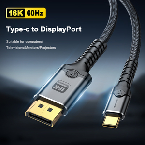 Loại C để <span class=keywords><strong>Displayport</strong></span> 2.1 Cáp 16K 60Hz 8K 60Hz USB C 16k dp tương thích sét <span class=keywords><strong>3</strong></span>/4 Macbook cho Huawei Máy chiếu không khí - Product Image 1