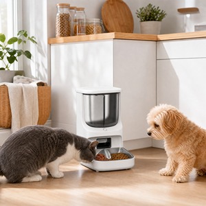 Distributeur de nourriture pour animaux de compagnie avec double compartiment, Wifi, application de contrôle à distance, portions programmées, pour chats et chiens - Product Image 5
