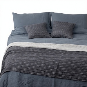 Juego de Ropa de Cama de Lino Donna de 3 Piezas, Funda de Edredón con Botones de Coco Suavizado, 2 Fundas de Almohada a Juego, para Hospitales y Hoteles, 200 Hilos - Product Image 1