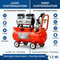 Compresor de Aire Comercial de 220V, Sin Aceite, Refrigerado por Aire, 50L, 1.5kW, 0.8Mpa, Bajo Ruido