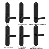 Serrure de porte d'hôtel intelligente sans clé avec carte RFID électrique, encodeur logiciel gratuit, clé mécanique et carte