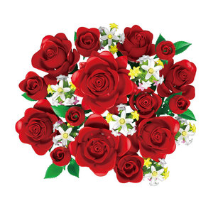 Belle DIY Rosa de Ladrillo, Flor Artificial, Ramo Eterno, Planta en Maceta, Juguete Educativo de Ensamblaje, Plástico ABS - Product Image 5