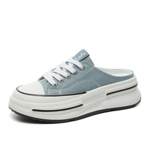 2026 New Women's <b>Canvas</b> Slip-On Shoes Spring Summer Breathable Thick Sole Mesh Lining <b>Round</b> Toe - Product Image 6