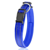 Collier pour chien en nylon anti-odeur avec anneau en O, confortable, réglable, réfléchissant, avec rembourrage en néoprène doux et respirant