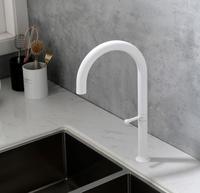 Robinet de cuisine électrique à levier unique en acier inoxydable plaqué, design moderne et contemporain, céramique blanche, pour la maison