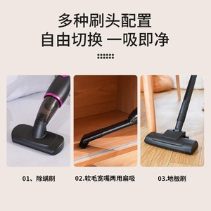 Aspirateur sans fil portatif 3 en 1 transfrontalier avec forte aspiration pour la maison et la voiture, élimination des acariens, alimenté par batterie, noir - Product Image 4