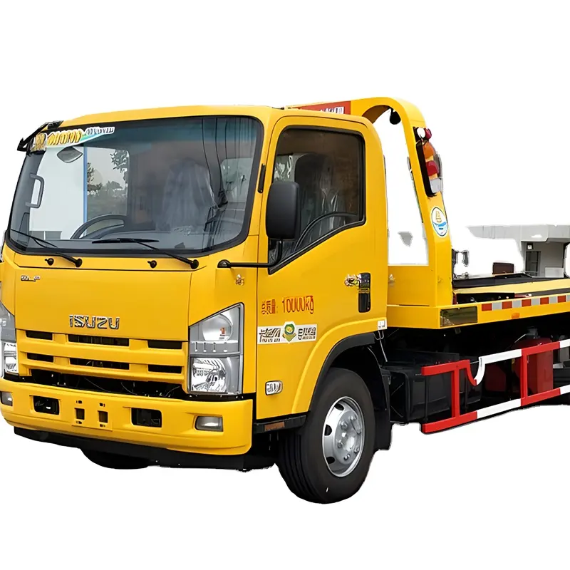 Isuzui4X2フラットベッド掘削機レッカー車牽引トラック輸送用中古