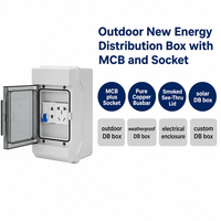 Boîtier de distribution extérieur Wanbo-523 IP65 avec prise MCB et barre omnibus en cuivre pour recharge solaire et véhicules électriques, boîtier DB résistant aux intempéries