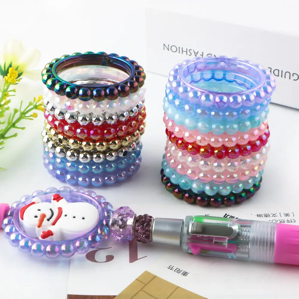 42mm Big round colorful hollow ring acrylic beads for jewelry making Loose beads wholesale phone chain keychain accessories