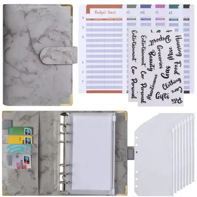 Produtos personalizados de alta qualidade Pasta A6 elegante com fecho magnético-organize seus envelopes de dinheiro facilmente