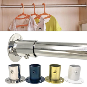 Soporte de extremo de varilla Soporte de armario Sistema de soporte de riel de <span class=keywords><strong>ropa</strong></span> colgante Brida de soporte de tubo de conexión - Product Image 2