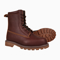 Bottes de sécurité montantes en cuir de vachette pour hommes avec embout composite renforcé de 8 pouces, à lacets, pour ouvriers du bâtiment