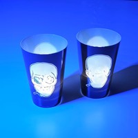 Verre à vin réutilisable et résistant aux chocs, certifié CE, en PS/PC de qualité alimentaire, avec détection de liquide et couleur personnalisable, éclairage LED écologique, 12oz/14oz/16oz