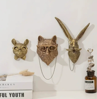 Sculptures murales abstraites en résine, style Art Déco, représentant des têtes d'animaux, pour la décoration du salon et de la chambre, idée cadeau