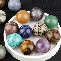 Lot de 10 sphères de cristal naturel de 25 mm non percées, boules de pierres précieuses polies naturelles pour la méditation, la décoration et les cadeaux