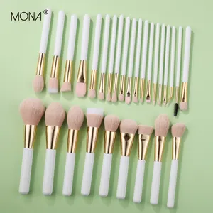 Mona Nieuwe Stijl Schoonheid Luxe 28 Stuks Hout Handvat Make-Up Brush Set Veganistisch Haar Custom Label Voor Reizen