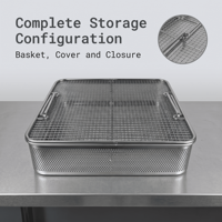 Panier en treillis métallique en acier inoxydable Bingrong avec couvercle, plateau de rangement pour instruments chirurgicaux