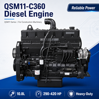 Motor diésel electrónico de 6 cilindros SCDC CUM QSM11 serie QSM11-C360 360HP/ 2100rpm para máquinas de construcción