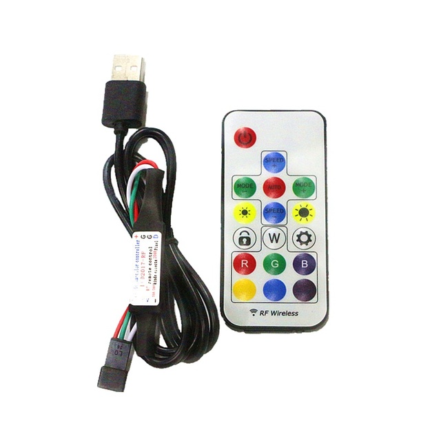 DC5V USB Pixel LED Strip Remote Controller Mini 3key RF 14key 17key 21key Controller for WS2812B SK6812 Pixel Full Color Strip