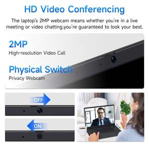 14 "ノートパソコン8GB RAM 256GB SSDインテルFHD IPSディスプレイ指紋Wi-Fi 5 Windows 11ラップトップビジネス - Product Image 4