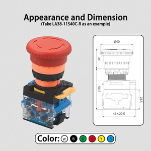 CNTD 10A 600V 60 dừng khẩn cấp <span class=keywords><strong>pushbutton</strong></span> chuyển đổi 22mm <span class=keywords><strong>pushbutton</strong></span> chuyển đổi tạm thời <span class=keywords><strong>pushbutton</strong></span> chuyển đổi IP65 - Product Image 5