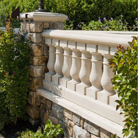 QUYANG Villa Balcon Escalier Décoratif Colonne Pierre Naturelle Balustre Main Courante Beige Marbre Escalier Rampe