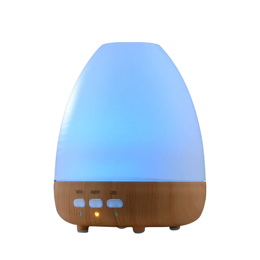 Humidificateur d'air ultrasonique ultrasonique de grain de bois d'huile légère de LED humidificateurs de brume d'école d'hôtel diffuseur d'arome essentiel d'aromathérapie