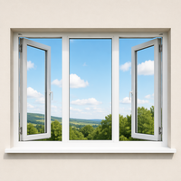 Venta Directa de Fábrica, Ventana Blanca, Ventana Abatible de Doble Vidrio para Casa
