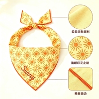 Écharpe triangulaire pour chien avec imprimé coloré de style campagnard, bavoir pour animaux de compagnie pour séances photo en extérieur, convient aux chats et aux chiens.