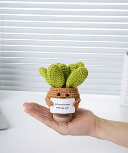 <span class=keywords><strong>Cactus</strong></span> de <span class=keywords><strong>Flores</strong></span> Tejidas a Crochet Hechas a Mano, Decoración para el Hogar, Bonito Ramo de Tulipanes de Simulación - Product Image 5