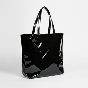 Logo personalizzato plain glitter lucido da donna rosa nero rosso candy tote jelly <span class=keywords><strong>borsa</strong></span> a tracolla con fiocco a nodo - Product Image 3