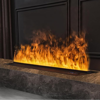 Chimenea Eléctrica Decorativa de Estilo Europeo con Atomización 3D, Chimenea Eléctrica Integrada con Llama Realista, Humidificador para Mueble de TV