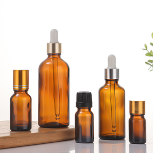 Flacon compte-gouttes en verre ambré, conteneur pour huiles essentielles, emballage cosmétique, 10ml 15ml 20ml 30ml 50ml 100ml - Product Image 2