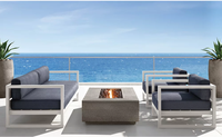 Haute qualité usine fin aluminium canapé meubles sectionnel extérieur ensemble chaise unique pivotant L U forme étanche Patio jardin