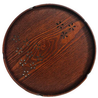 Vente de gros Assiette à fruits en bois massif Assiette à goûter aux fruits secs Salade en bois d'acacia Grande assiette en bois